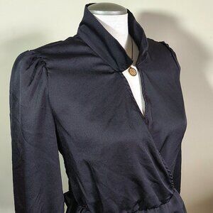 Black Long Sleeve V-Neck Blouse